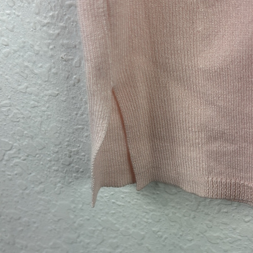 Perfect Chico’s v-neck lightweight 3/4 sleeve baby pink sweater 2 large - Picture 3 of 6